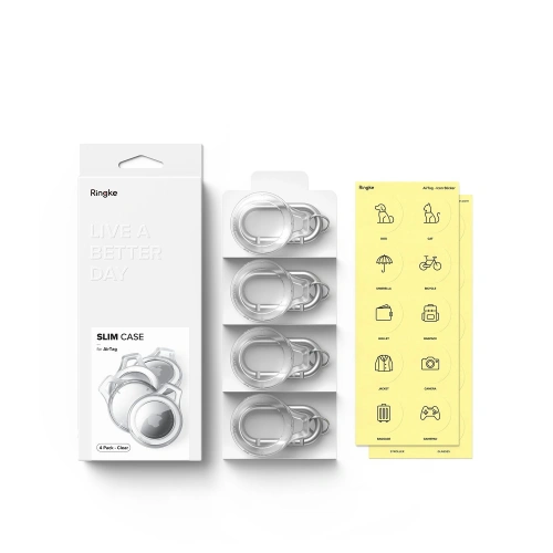 Buy Ringke Slim Apple AirTag Clear [4 PACK] - RGK1418 - {ean13} - Home Screen Store Europe