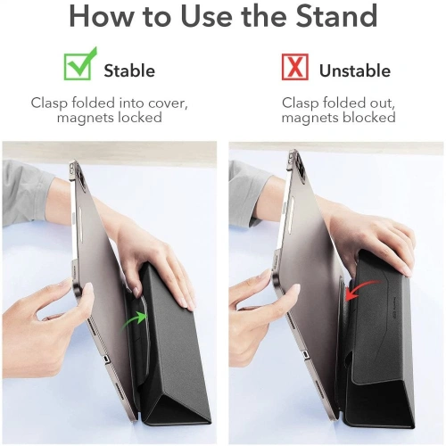 Kup ESR Apple Tasche Ascend Trifold iPad Pro 12.9 2021 (5. Generation) Jelly Schwarz - ESR350BLK - {ean13} - Sklep Home Screen