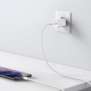 Ładowarka sieciowa Baseus Super Si Quick Charger 1C 25W z przewodem USB-C do USB-C 1m (biała)