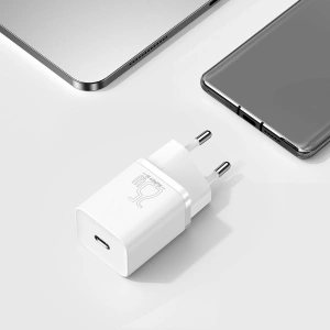 Ładowarka sieciowa Baseus Super Si Quick Charger 1C 25W z przewodem USB-C do USB-C 1m (biała)