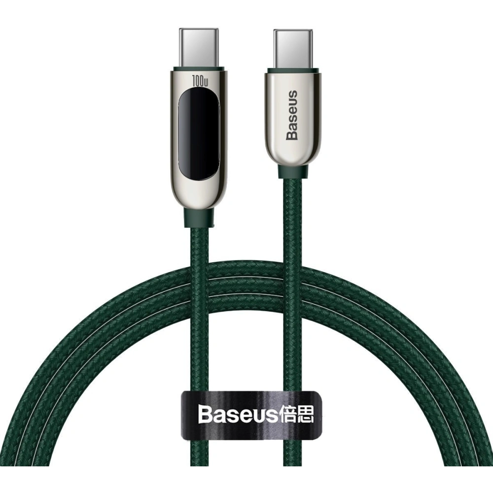 Kabel USB-C do USB-C Baseus Display, Power Delivery, 100W, 1m (zielony)