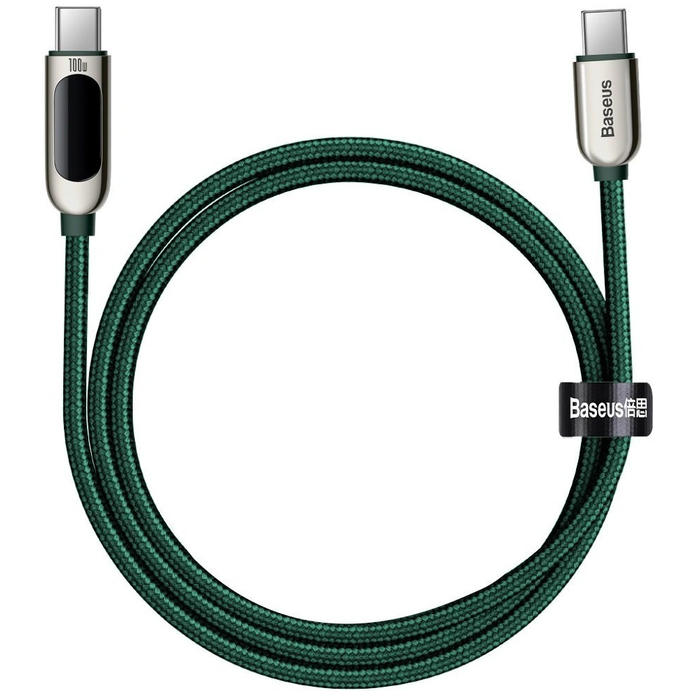 Kabel USB-C do USB-C Baseus Display, Power Delivery, 100W, 1m (zielony)