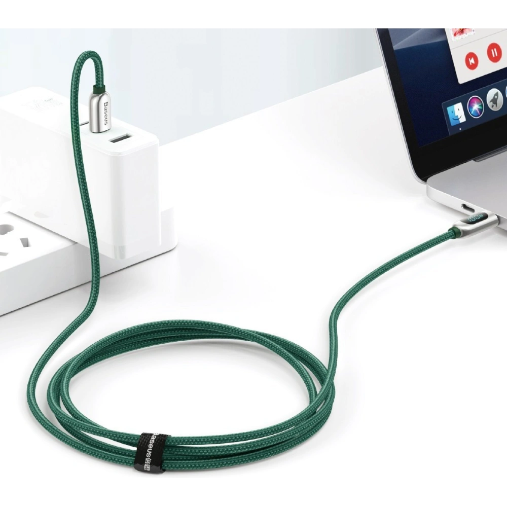 Kabel USB-C do USB-C Baseus Display, Power Delivery, 100W, 1m (zielony)