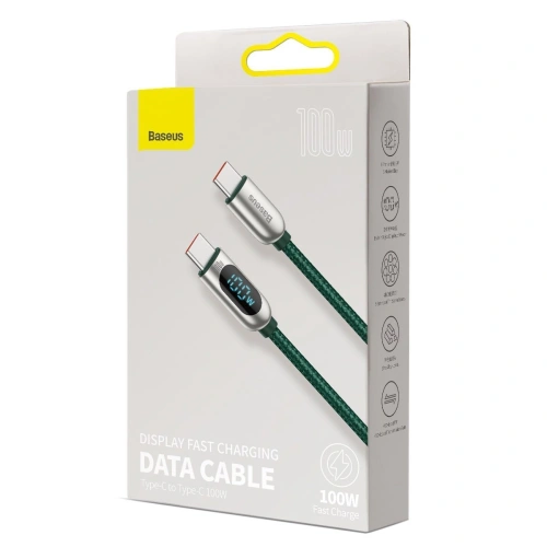 Kup Cablul USB-C la USB-C Baseus Display, Power Delivery, 100W, 1m (verde) - BSU2774GRN - {ean13} - Sklep Home Screen