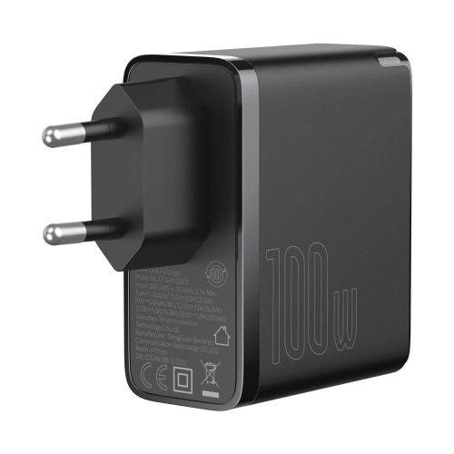 Buy Baseus GaN2 Fast Charger 1C 100W with USB-C cable for USB-C 5A, 1,5m (black) - BSU2778BLK - {ean13} - Home Screen Store Europe