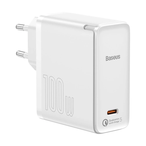 Kup Încărcător de rețea Baseus GaN2, USB-C, 100W, QC 5.0 (alb) + cablu USB-C la USB-C, 5A, 1,5m (alb) - BSU2779WHT - {ean13} - Sklep Home Screen