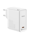 Baseus Ladegerät GaN2, USB-C, 100W, QC 5.0 (weiß) + USB-C auf USB-C Kabel, 5A, 1,5m (weiß)