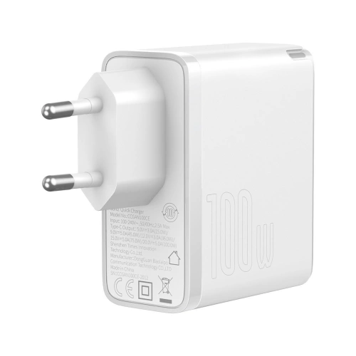 Kup Încărcător de rețea Baseus GaN2, USB-C, 100W, QC 5.0 (alb) + cablu USB-C la USB-C, 5A, 1,5m (alb) - BSU2779WHT - {ean13} - Sklep Home Screen
