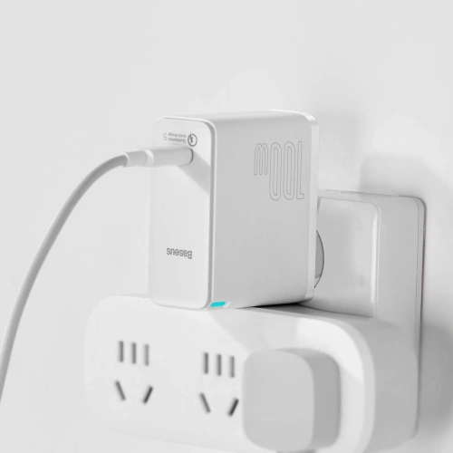 Kup Încărcător de rețea Baseus GaN2, USB-C, 100W, QC 5.0 (alb) + cablu USB-C la USB-C, 5A, 1,5m (alb) - BSU2779WHT - {ean13} - Sklep Home Screen