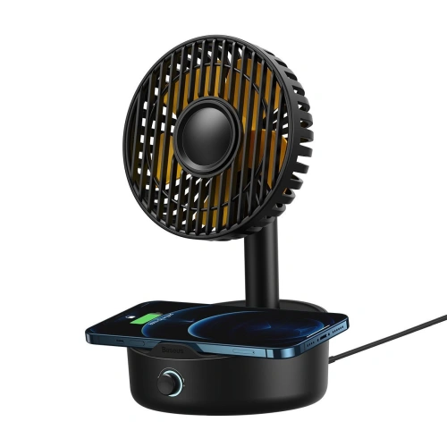 Kup Stolní ventilátor Baseus Hermit s indukční nabíječkou 10W (černý) - BSU2780BLK - {ean13} - Sklep Home Screen