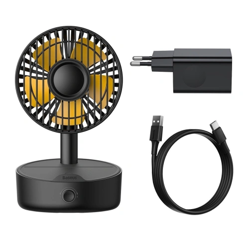 Buy Baseus Hermit desktop wireless charger 10W with oscillating fan (black) - BSU2780BLK - {ean13} - Home Screen Store Europe