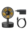 Buy Baseus Hermit desktop wireless charger 10W with oscillating fan (black) - BSU2780BLK - {ean13} - Home Screen Store Europe