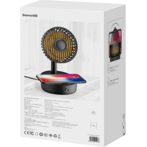 Kup Stolní ventilátor Baseus Hermit s indukční nabíječkou 10W (černý) - BSU2780BLK - {ean13} - Sklep Home Screen