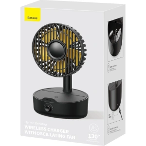 Kup Stolní ventilátor Baseus Hermit s indukční nabíječkou 10W (černý) - BSU2780BLK - {ean13} - Sklep Home Screen