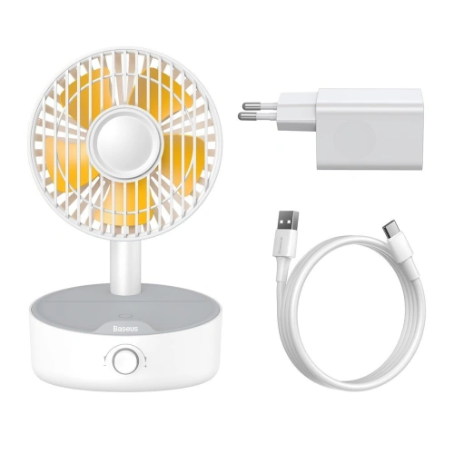 Buy Baseus Hermit desktop wireless charger 10W with oscillating fan (white) - BSU2782WHT - {ean13} - Home Screen Store Europe
