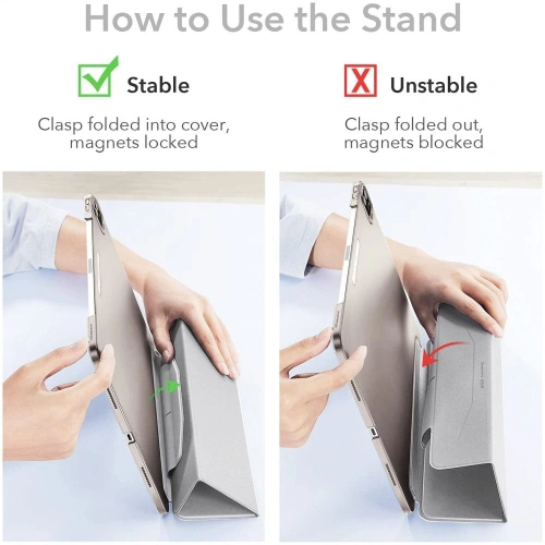 Kup ESR Apple Tasche Ascend Trifold iPad Pro 12.9 2021 (5. Generation) Silber Grau - ESR353SLVGRY - {ean13} - Sklep Home Screen
