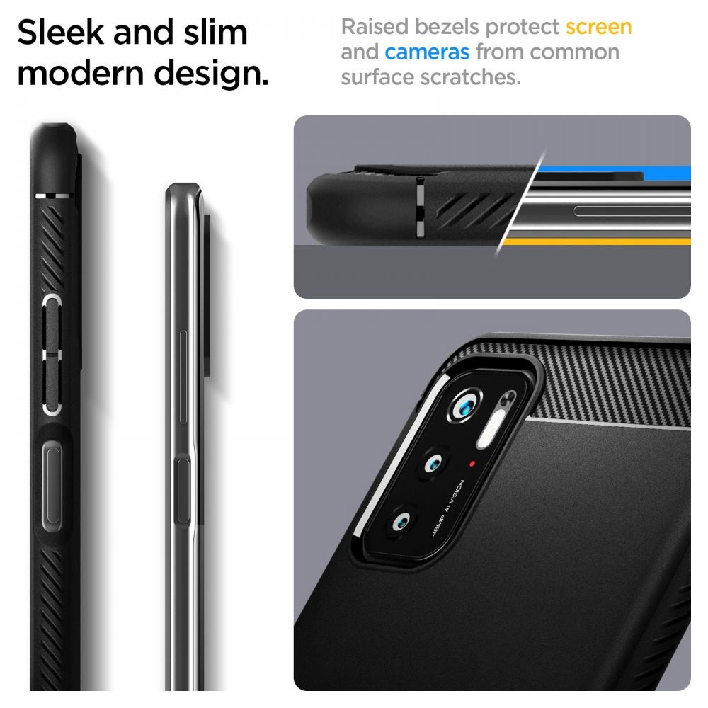 Etui Spigen Rugged Armor Pocophone M3 Pro 5G/Redmi Note 10 5G Matte Black