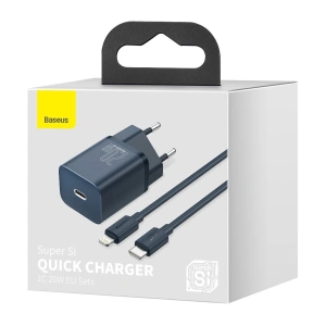Kup Hálózati töltő Baseus Super Si Gyors Töltő 1C 20W USB-C to Lightning 1m kábellel (kék) - BSU2789BLU - {ean13} - Sklep Home Screen