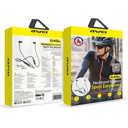 Kup AWEI Bluetooth Sport-Kopfhörer G40BL schwarz/schwarz Nackenband - AWEI068BLK - {ean13} - Sklep Home Screen