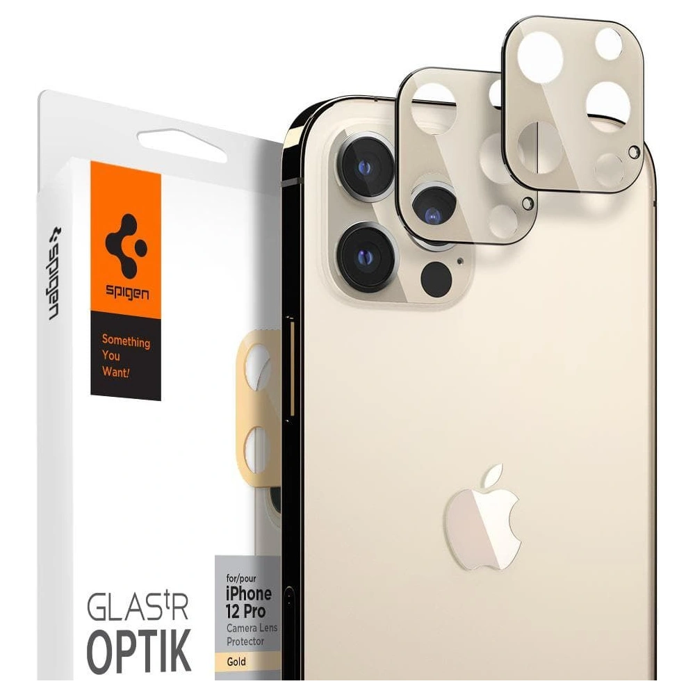 Szkło hartowane na aparat Spigen Optik Camera Lens Apple iPhone 12 Pro Gold