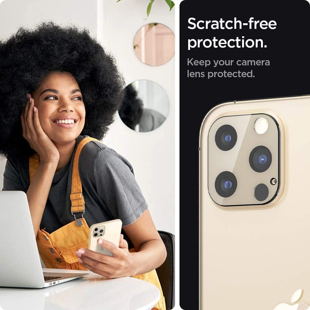 Szkło hartowane na aparat Spigen Optik Camera Lens Apple iPhone 12 Pro Gold