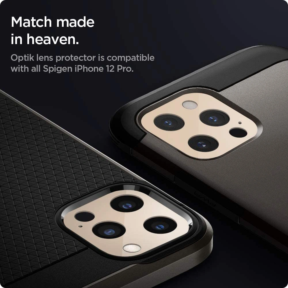 Szkło hartowane na aparat Spigen Optik Camera Lens Apple iPhone 12 Pro Gold