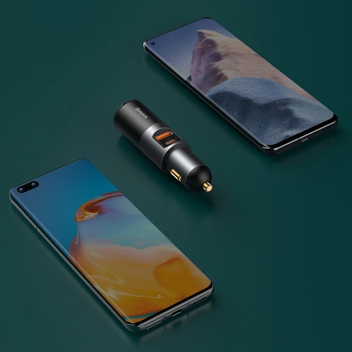 Kup Automobilová nabíječka Baseus Share Together Fast s konektorem do zapalovače, USB + USB-C, 120W (šedá) - BSU2782GRY - {ean13} - Sklep Home Screen