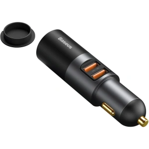 Buy Baseus Share Together Fast Charge Car Charger with Cigarette Lighter Expansion Port, 2x USB, 120W (Gray) - BSU2783GRY - {ean13} - Home Screen Store Europe