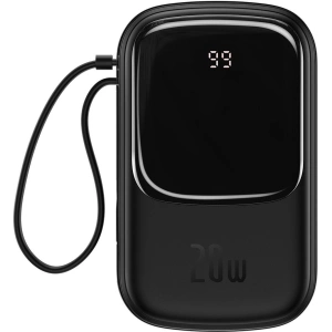 Powerbank Baseus Qpow 20000mAh, IP, USB, USB-C, 22W z kablem Lightning (czarny)