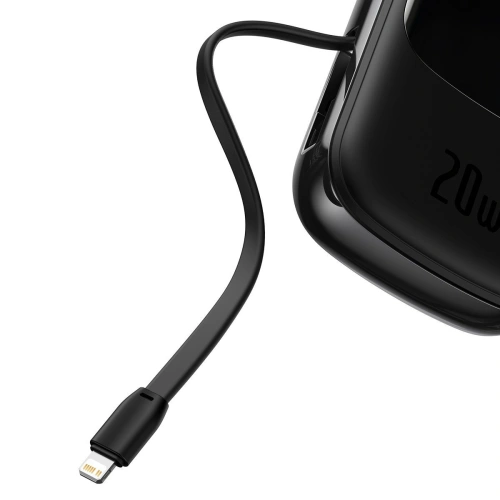 Buy Baseus Q pow Digital Display Power Bank 20000mAh, IP, USB, USB-C, 22,5W (With Lightning Cable) Black - BSU2784BLK - {ean13} - Home Screen Store Europe