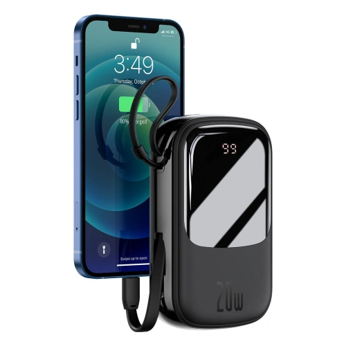 Kup Powerbank Baseus Qpow 20000mAh, IP, USB, USB-C, 22W s kabelem Lightning (černý) - BSU2784BLK - {ean13} - Sklep Home Screen