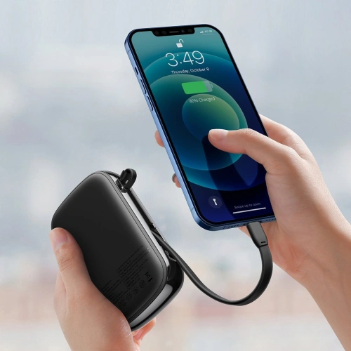Buy Baseus Q pow Digital Display Power Bank 20000mAh, IP, USB, USB-C, 22,5W (With Lightning Cable) Black - BSU2784BLK - {ean13} - Home Screen Store Europe