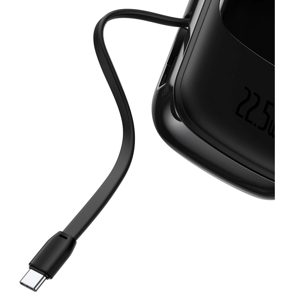 Powerbank Baseus Qpow 20000mAh, IP, USB, USB-C, 22.5W z kablem USB-C (czarny)
