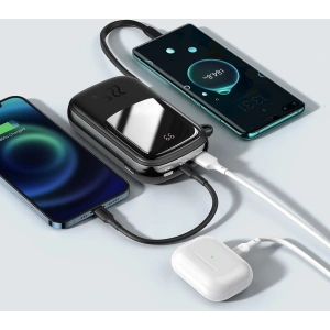 Powerbank Baseus Qpow 20000mAh, IP, USB, USB-C, 22.5W z kablem USB-C (czarny)