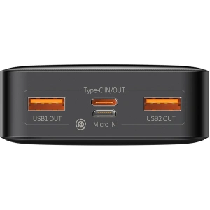 PowerBank Baseus Bipow 20000mAh, 2xUSB, USB-C, 20W (czarny)