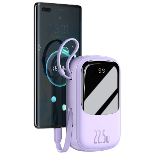 Kup Powerbank Baseus Qpow 20000mAh, IP, USB, USB-C, 22.5W z kablem USB-C (fioletowy) - BSU2788PRP - {ean13} - Sklep Home Screen