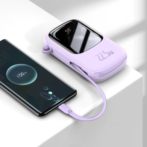 Kup Powerbank Baseus Qpow 20000mAh, IP, USB, USB-C, 22.5W cu cablu USB-C (mov) - BSU2788PRP - {ean13} - Sklep Home Screen
