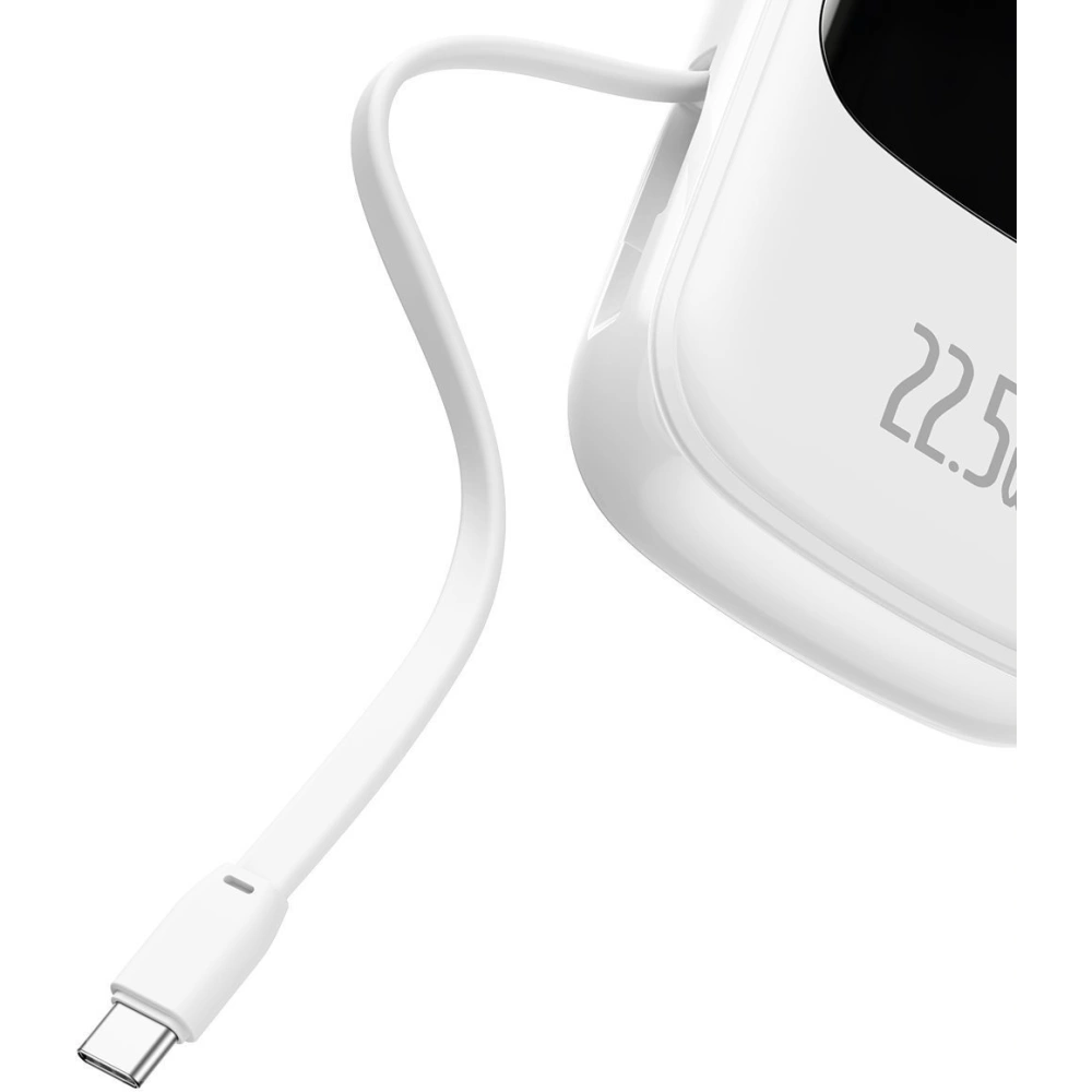 Powerbank Baseus Qpow 20000mAh, IP, USB, USB-C, 22.5W z kablem USB-C (biały)