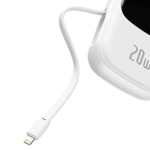 Kup Powerbank Baseus Qpow 20000mAh, IP, USB, USB-C, 20W Lightning kábellel (fehér) - BSU2790WHT - {ean13} - Sklep Home Screen