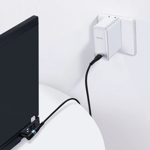 Kup Cablul magnetic Baseus Zinc Magnetic, USB-C la mufa DC 7,9x5,5mm, 100W, PD, 2m, unghiular (negru) - BSU2794BLK - {ean13} - Sklep Home Screen