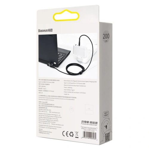 Kup Kabel magnetyczny Baseus Zinc Magnetic, USB-C do wtyk DC 7,9x5,5mm, 100W, PD, 2m, kątowy (czarny) - BSU2794BLK - {ean13} - Sklep Home Screen