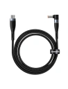 Cablul magnetic Baseus Zinc Magnetic, USB-C la mufa DC 5,5x2,5mm, 100W, PD, 2m, unghiular (negru)