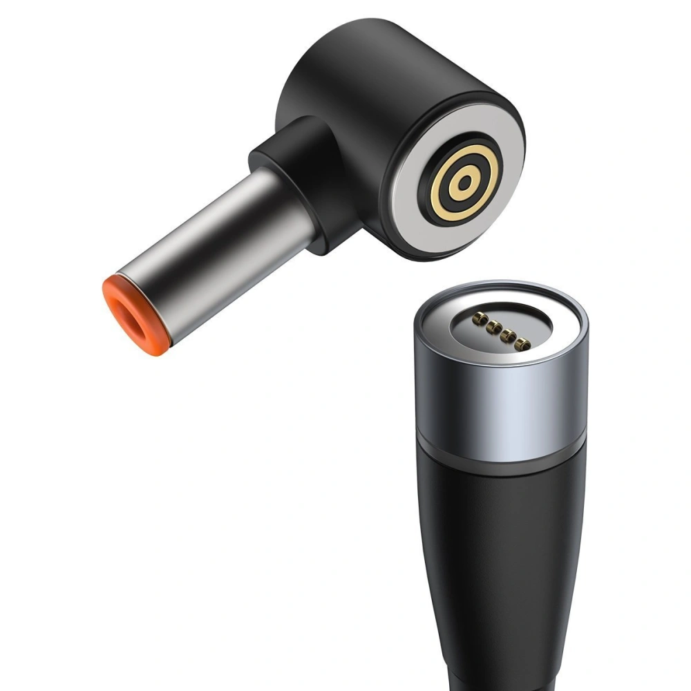 Kabel magnetyczny Baseus Zinc Magnetic, USB-C do wtyk DC 5,5x2,5mm, 100W, PD, 2m, kątowy (czarny)