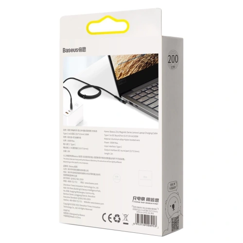 Kup Magnetikus kábel Baseus Zinc Magnetic, USB-C to DC 5,5x2,5mm csatlakozó, 100W, PD, 2m, szögletes (fekete) - BSU2795BLK - {ean13} - Sklep Home Screen