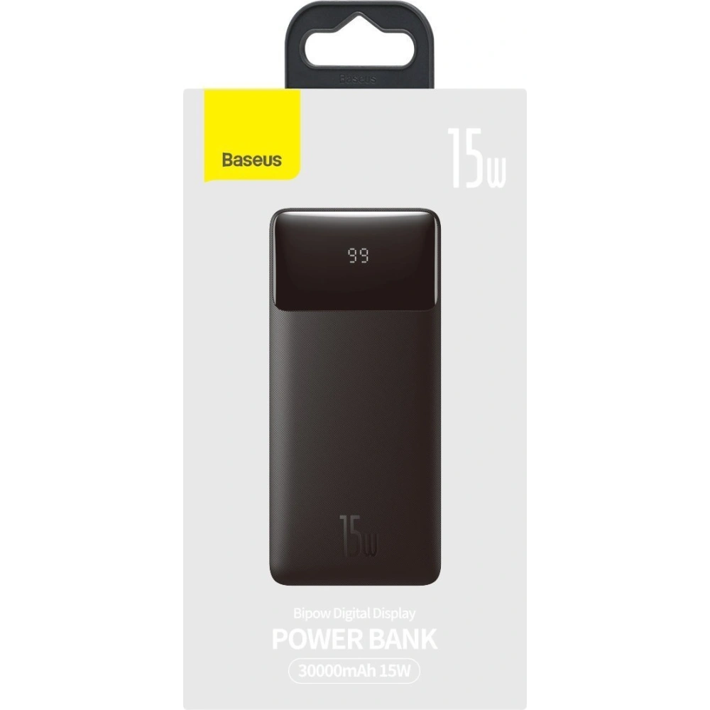 PowerBank Baseus Bipow 30000mAh, 2xUSB, USB-C, 15W (czarny)