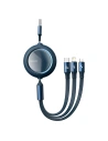 USB kabel 3w1 Baseus Bright Mirror, USB na micro USB / USB-C / Lightning, 66W, 1.2m (modrý)