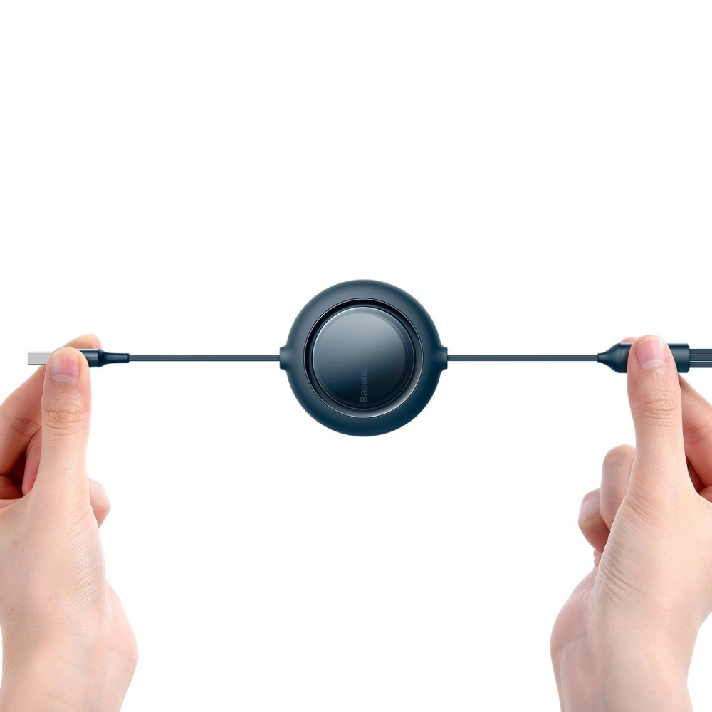 Kabel USB 3w1 Baseus Bright Mirror, USB do micro USB / USB-C / Lightning, 66W, 1.2m (niebieski)