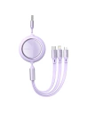 Baseus 1.2m USB 3-in-1-Kabel Bright Mirror, USB zu micro USB / USB-C / Lightning, 66W, (lila)