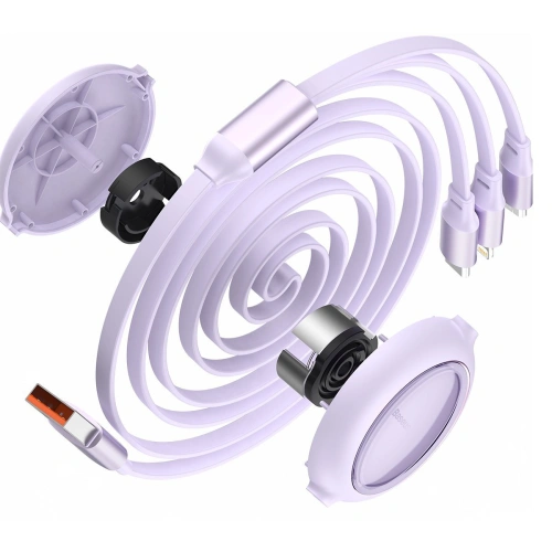Kup Kabel USB 3w1 Baseus Bright Mirror, USB do micro USB / USB-C / Lightning, 66W, 1.2m (fialový) - BSU2799PRP - {ean13} - Sklep Home Screen