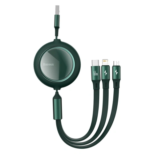 Kup Kabel USB 3w1 Baseus Bright Mirror, USB la micro USB / USB-C / Lightning, 66W, 1.2m (verde) - BSU2800GRN - {ean13} - Sklep Home Screen